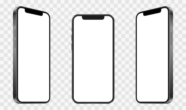 Vector realistische modellen smartphone met transparante schermen
