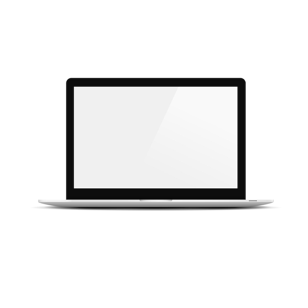 Realistische moderne laptop met wit scherm