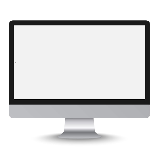 Realistische monoblock frame monitor met lege witte scherm geïsoleerd.