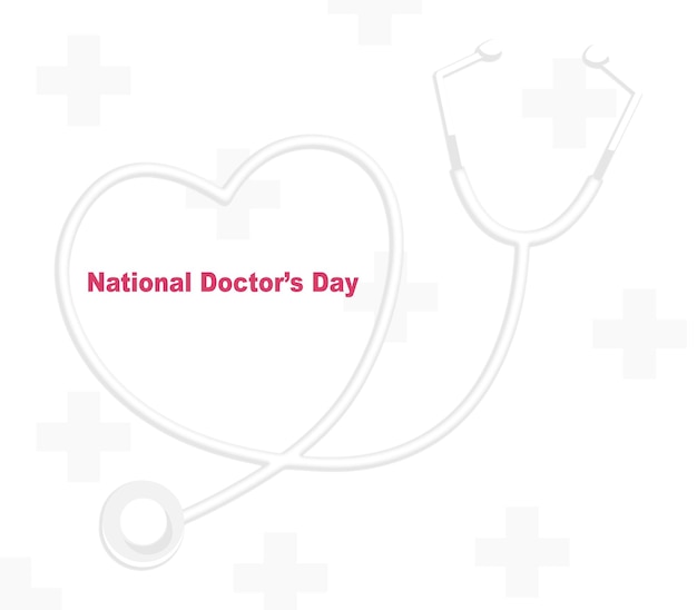 Realistische nationale doktersdag achtergrond met stethoscoop op medic