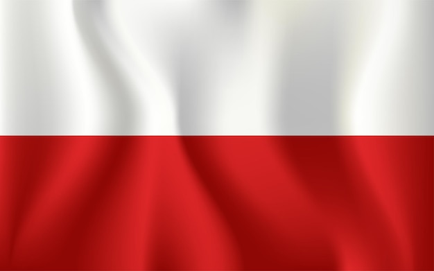 Realistische nationale vlag van Polen