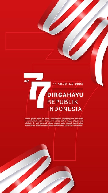 Vector realistische onafhankelijkheidsdag achtergrond indonesië