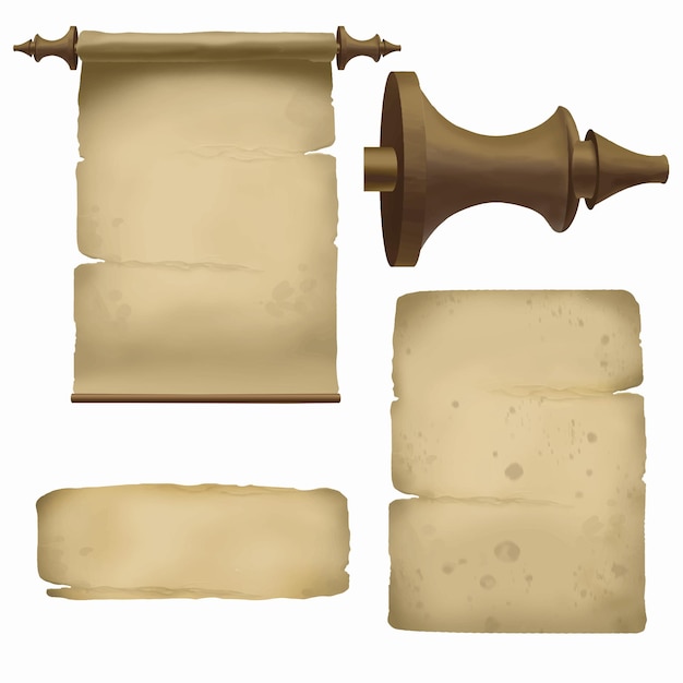 Realistische oude vintage scroll achtergrond in vector Antiek papier textuur
