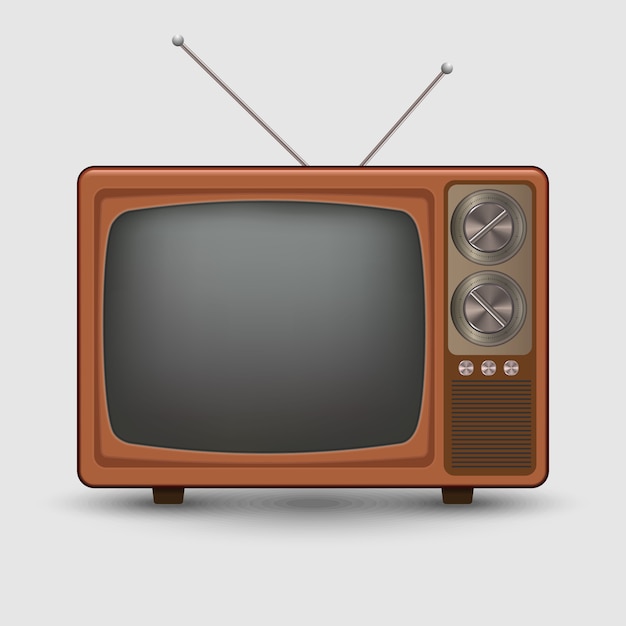 Realistische oude vintage tv. retro televesie. illustratie op witte achtergrond