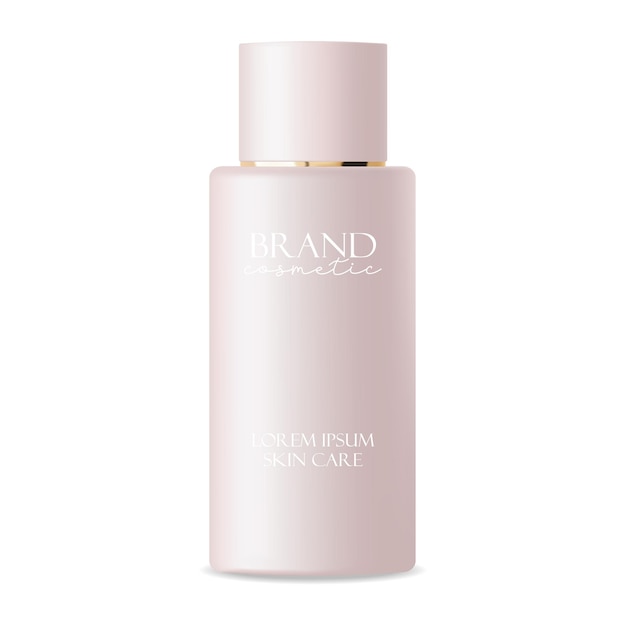 Realistische pakket cosmetica. Containerlotion, tonic, serum, room, flesmodel geïsoleerde vector