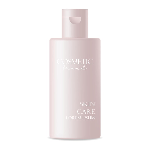 Realistische pakket cosmetica. Containerlotion, tonic, serum, room, flesmodel geïsoleerde vector