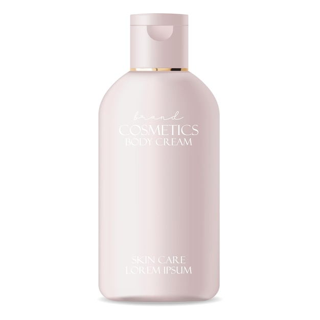 Realistische pakket cosmetica. Containerlotion, tonic, serum, room, flesmodel geïsoleerde vector