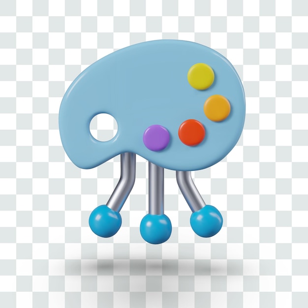 Realistische palette met verschillende kleuren Creativiteit in de virtuele ruimte Moderne creativiteit