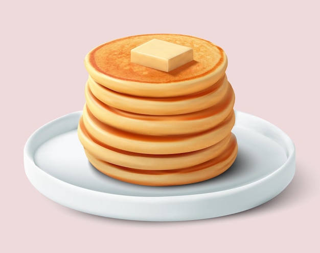 Vector realistische pannenkoeken geïsoleerde vector illustratie realistisch pannenkoek dessert