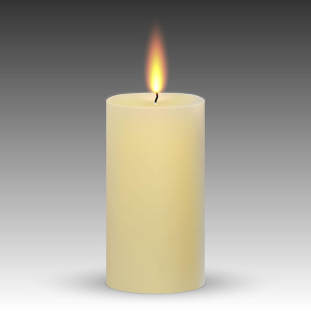 Realistische paraffine brandende kaars