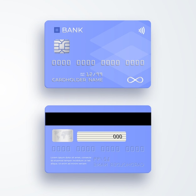 Realistische plastic creditcard. bankkaart met chip