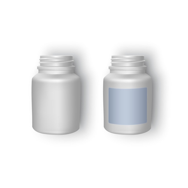 Vector realistische plastic fles mock up template vector eps 10 illustratie lege witte fles op lichte achtergrond