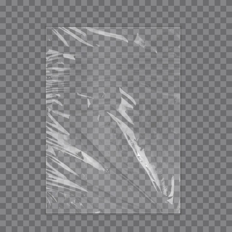 Vector realistische plastic wikkeltextuur gestrekte polyethyleen hoes