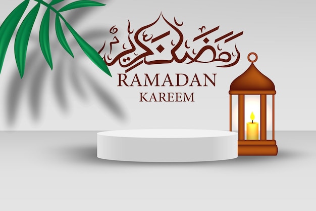 Realistische podium achtergrond ramadan concept 3D-vector