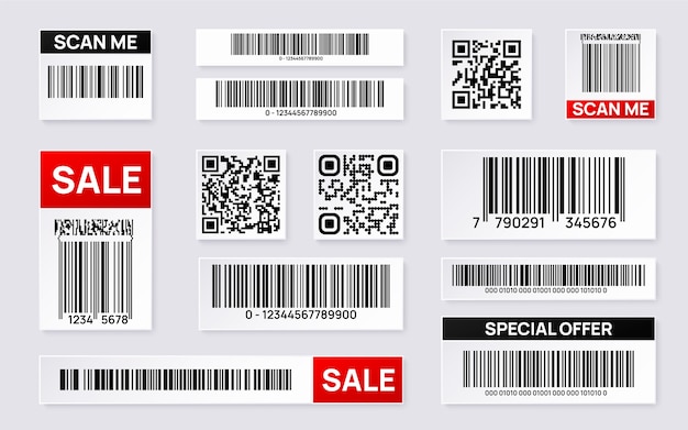 Realistische qr barcode set collectie