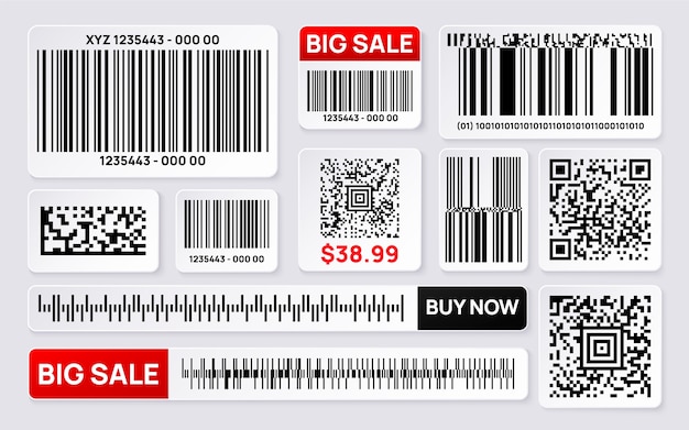 Realistische qr barcode set collectie