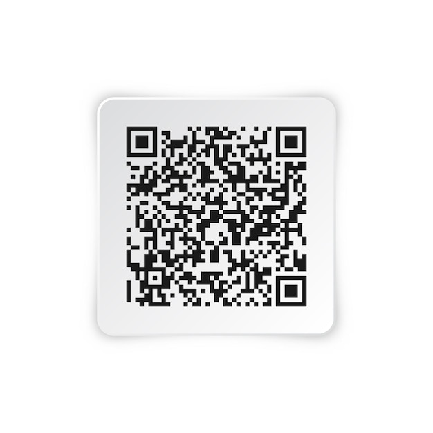 Realistische QR-code sticker Identificatie tracking code Serial nummer product ID met digitale informatie Winkel of supermarkt scan etiketten prijs tag Vector illustratie