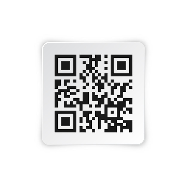 Realistische QR-code sticker Identificatie tracking code Serial nummer product ID met digitale informatie Winkel of supermarkt scan etiketten prijs tag Vector illustratie