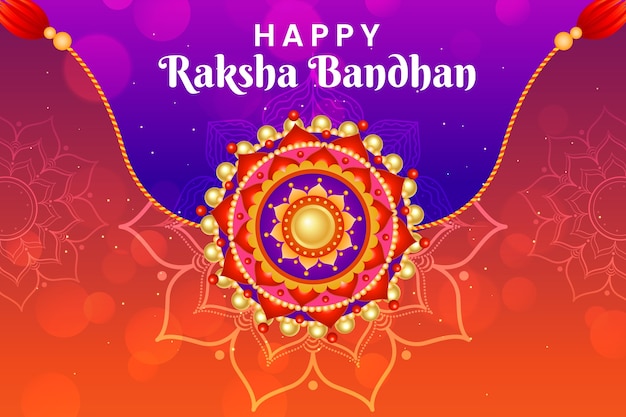 Vector realistische raksha bandhan achtergrond