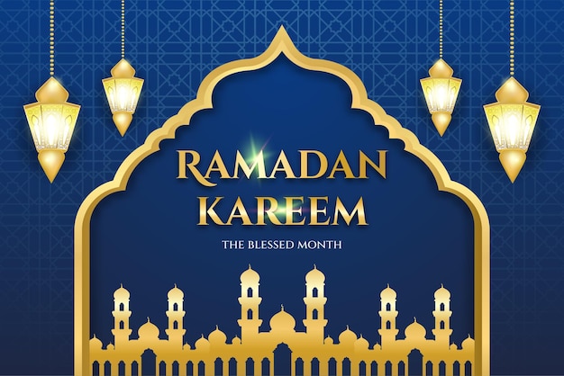 Realistische ramadan kareem-achtergrond