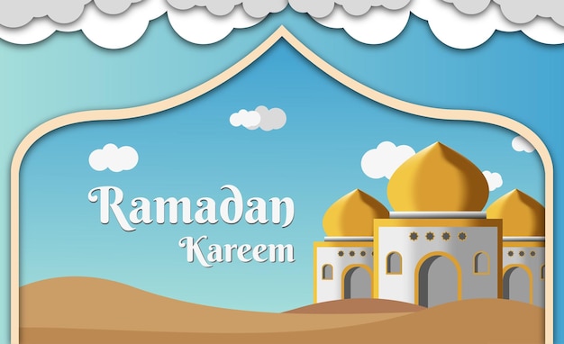 Realistische ramadan Kareem-achtergrond