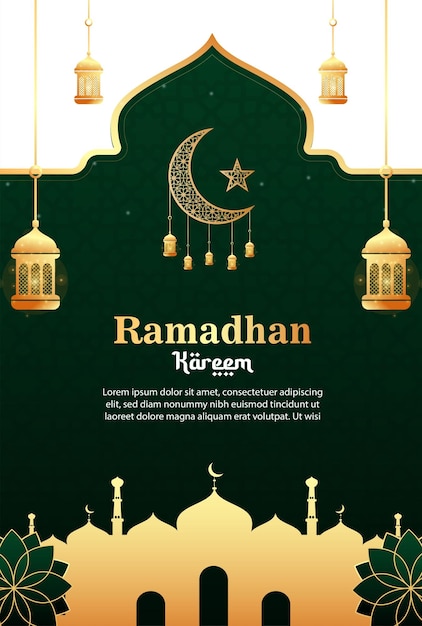 Realistische ramadan kareem-achtergrondsjabloon