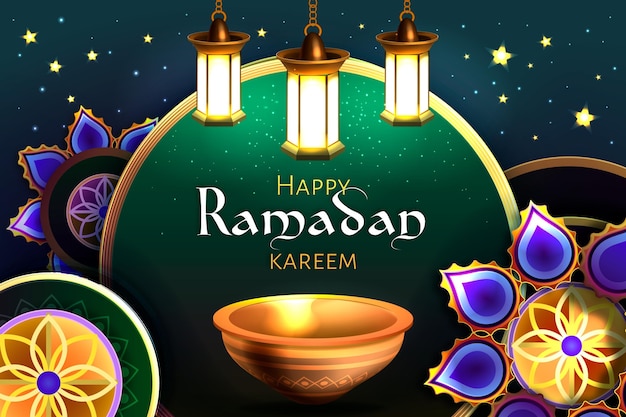 Vector realistische ramadan kareem-illustratie