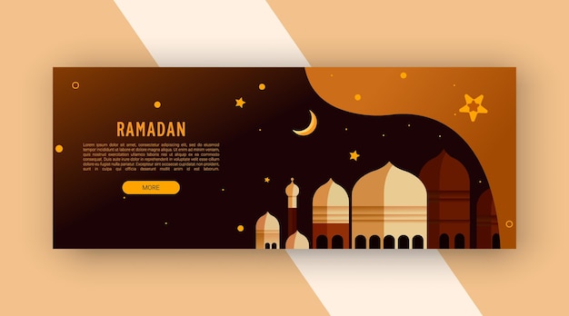 realistische Ramadan twitch banner en omslagontwerp ramadan achtergrond