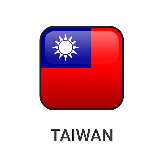 Vector realistische rechthoek taiwan vlag pictogram vector geïsoleerd op witte achtergrond voor sport wedstrijd pictogram