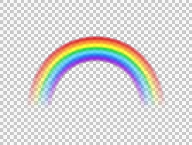 Realistische regenboogboog op transparante achtergrond