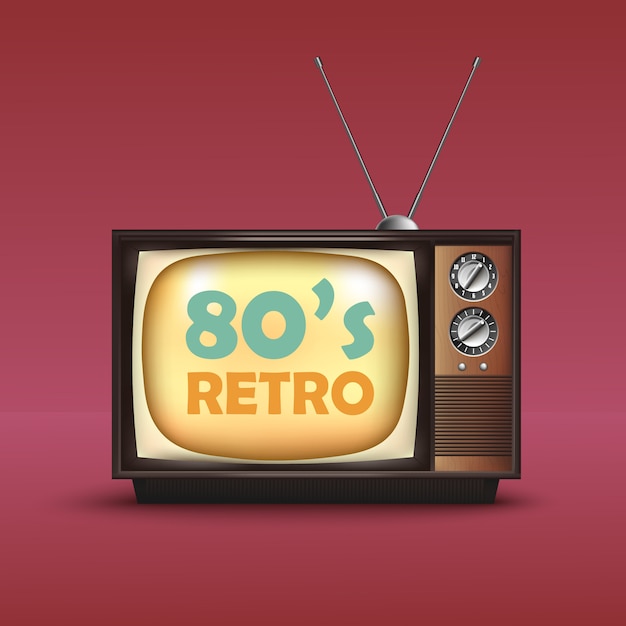 Realistische Retro Vintage TV. Met tekst. Vector