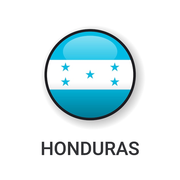 Vector realistische ronde honduras vlag pictogram vector geïsoleerd op een witte achtergrond voor sport wedstrijd pictogram