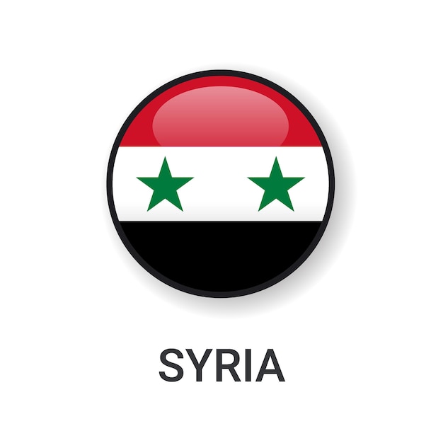 Vector realistische ronde syrië vlag pictogram vector geïsoleerd op een witte achtergrond voor sport wedstrijd pictogram