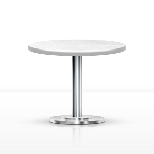 Realistische ronde tafel met één poot