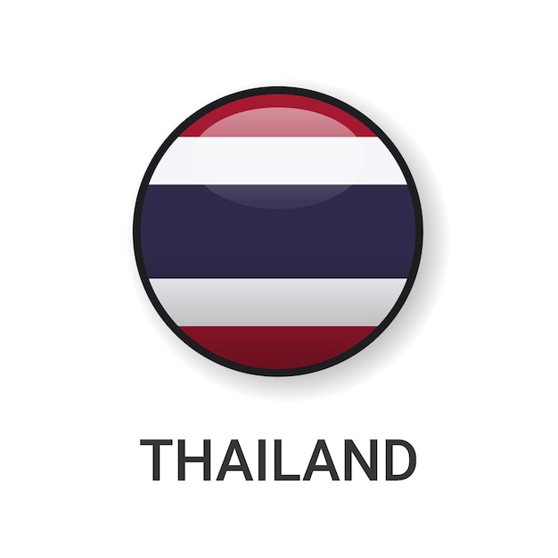 Vector realistische ronde thailand vlag pictogram vector geïsoleerd op een witte achtergrond voor sport wedstrijd pictogram