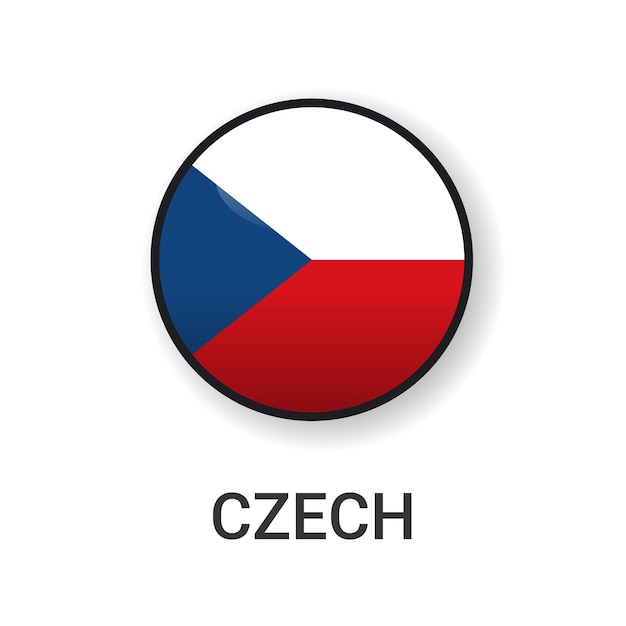 Realistische ronde tsjechische vlag pictogram vector geïsoleerd op een witte achtergrond voor sport wedstrijd pictogram