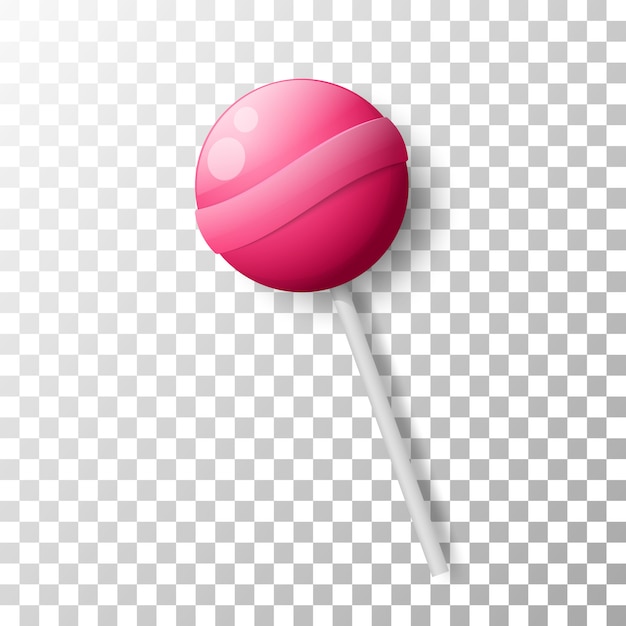 Vector realistische roze lolly.