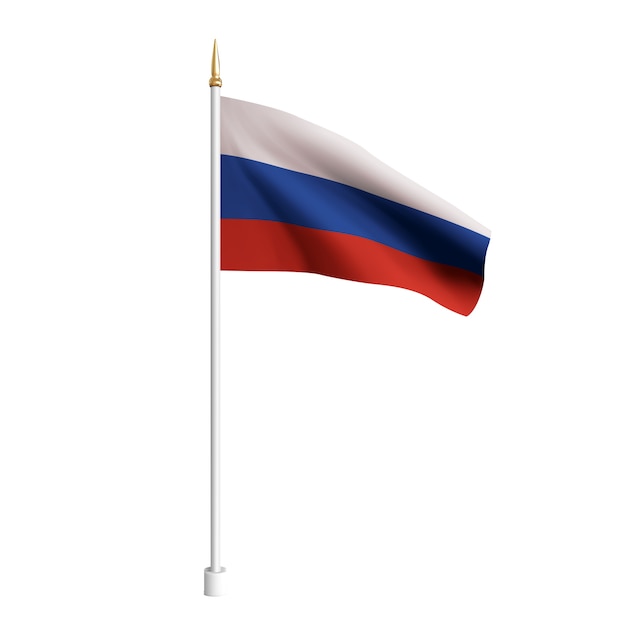 realistische Rusland vlag geïsoleerd op wit