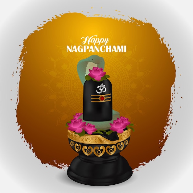 Realistische shivling voor Indiase traditionele festival happy nagpanchami