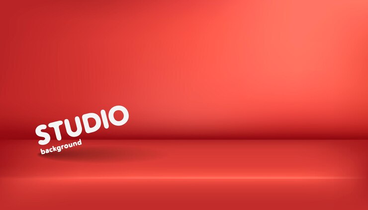 Vector realistische sjabloon van de lege felpaarse studio fotostudio tafelkamer