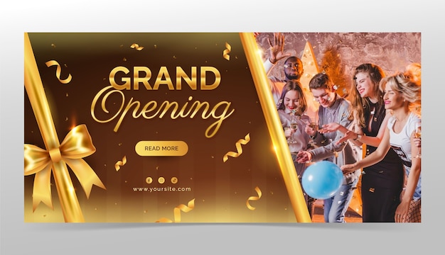 Realistische sjabloon voor de opening van de verkoop