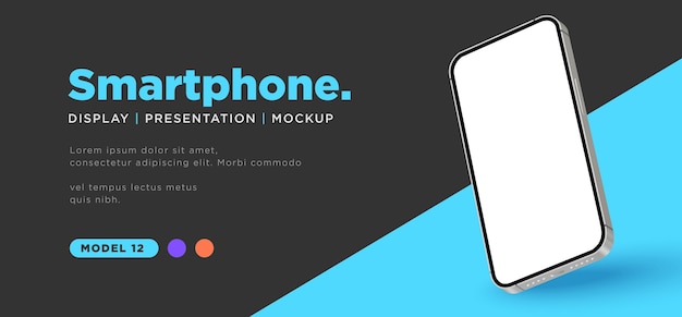 Realistische smartphone met mockup-presentatie op een leeg scherm