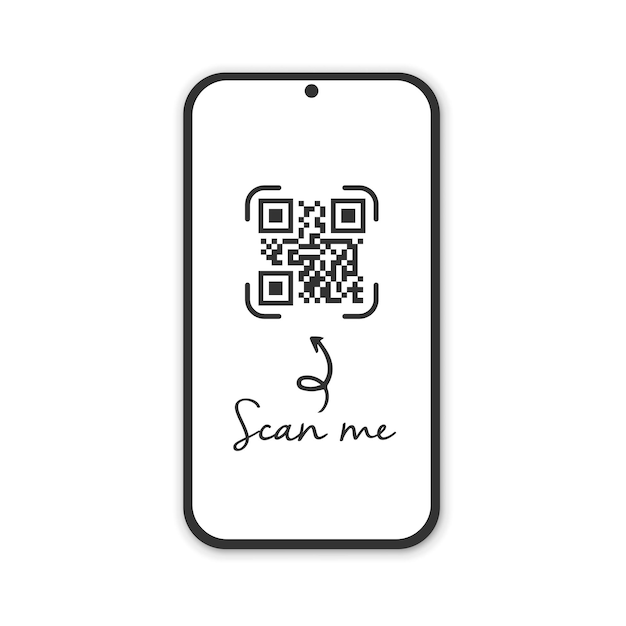 Realistische smartphone met qr-codescanner Scan me