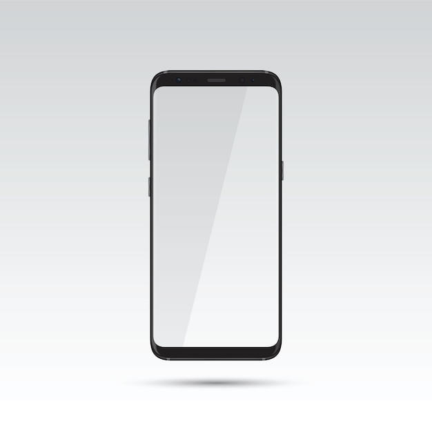 Realistische smartphone met transparant scherm
