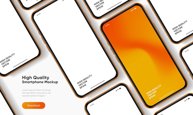 Realistische smartphone mockup Mobiele telefoon vector met geïsoleerd op witte achtergrond Device front view