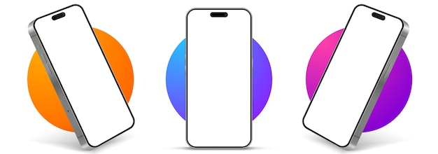 Realistische smartphone mockup Mobiele telefoon vector met geïsoleerd op witte achtergrond Device front view