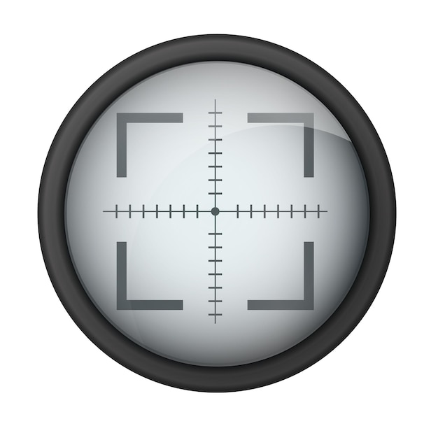 Realistische sniper sight sniper scope met meetmarkeringen sjabloon sniper scope crosshairs view rea