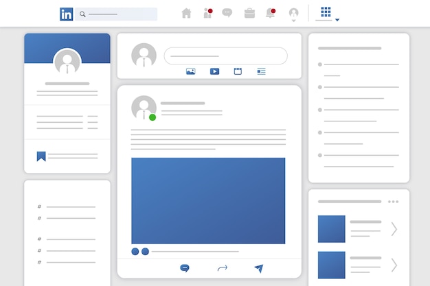Vector realistische social media linkedin mockup