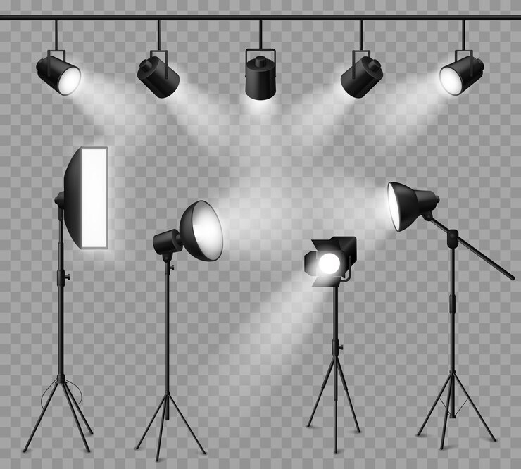 Vector realistische spotlight ontwerp illustratie