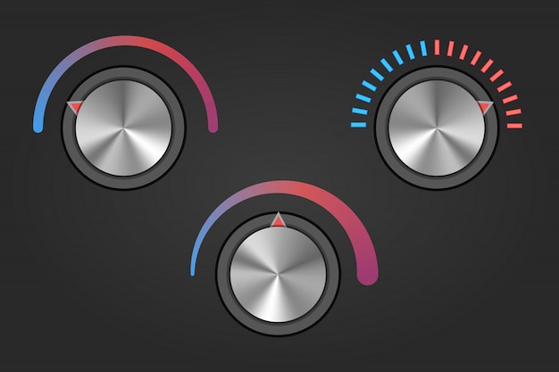 Vector realistische temperatuurknopknopschakelaar